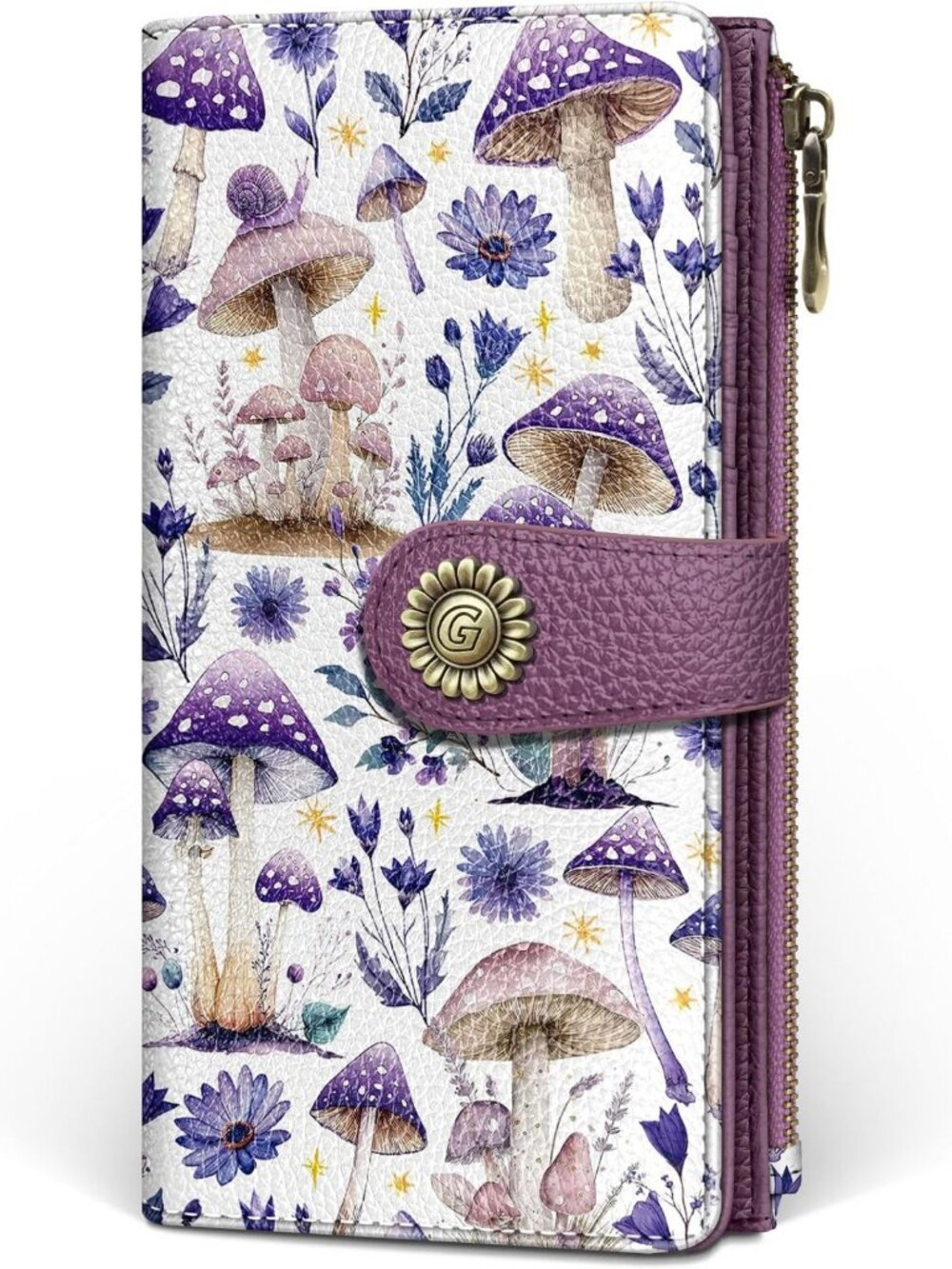 Mushroom Print Women's Bifold Wallet | RFID Blocking, Credit Card Holder